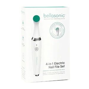 4-in-1 Electric Nail File Set - White and Silver
